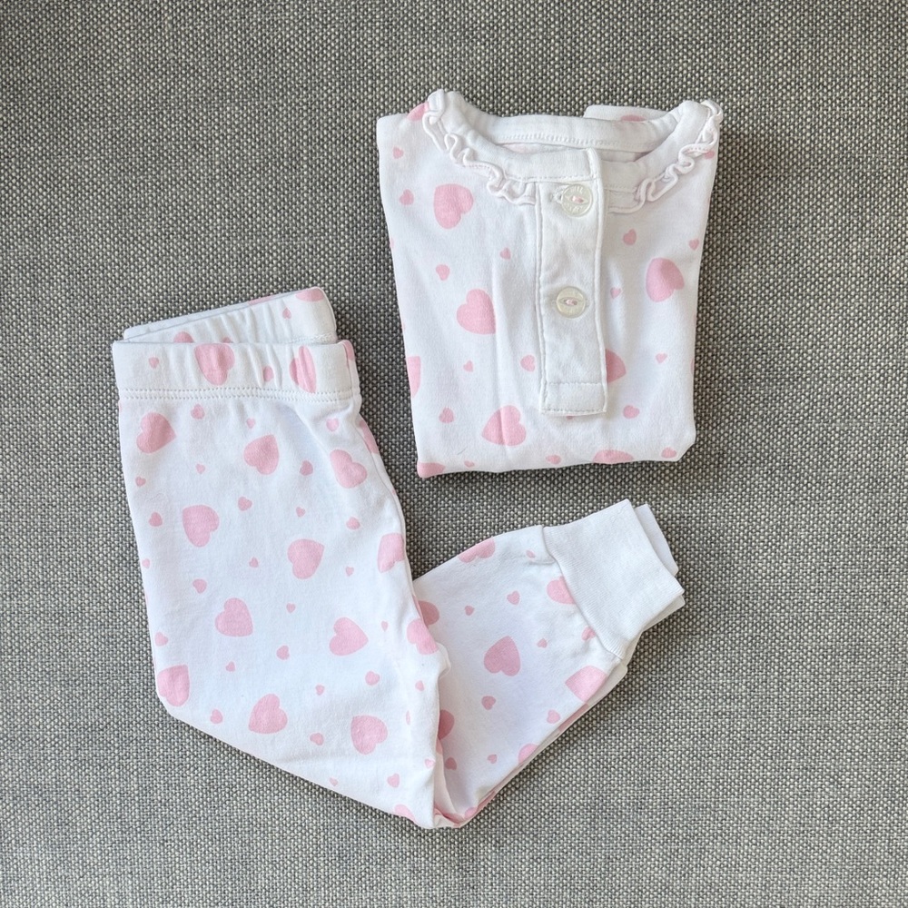 Little English Pink Heart Kids Pajamas size 18 Months